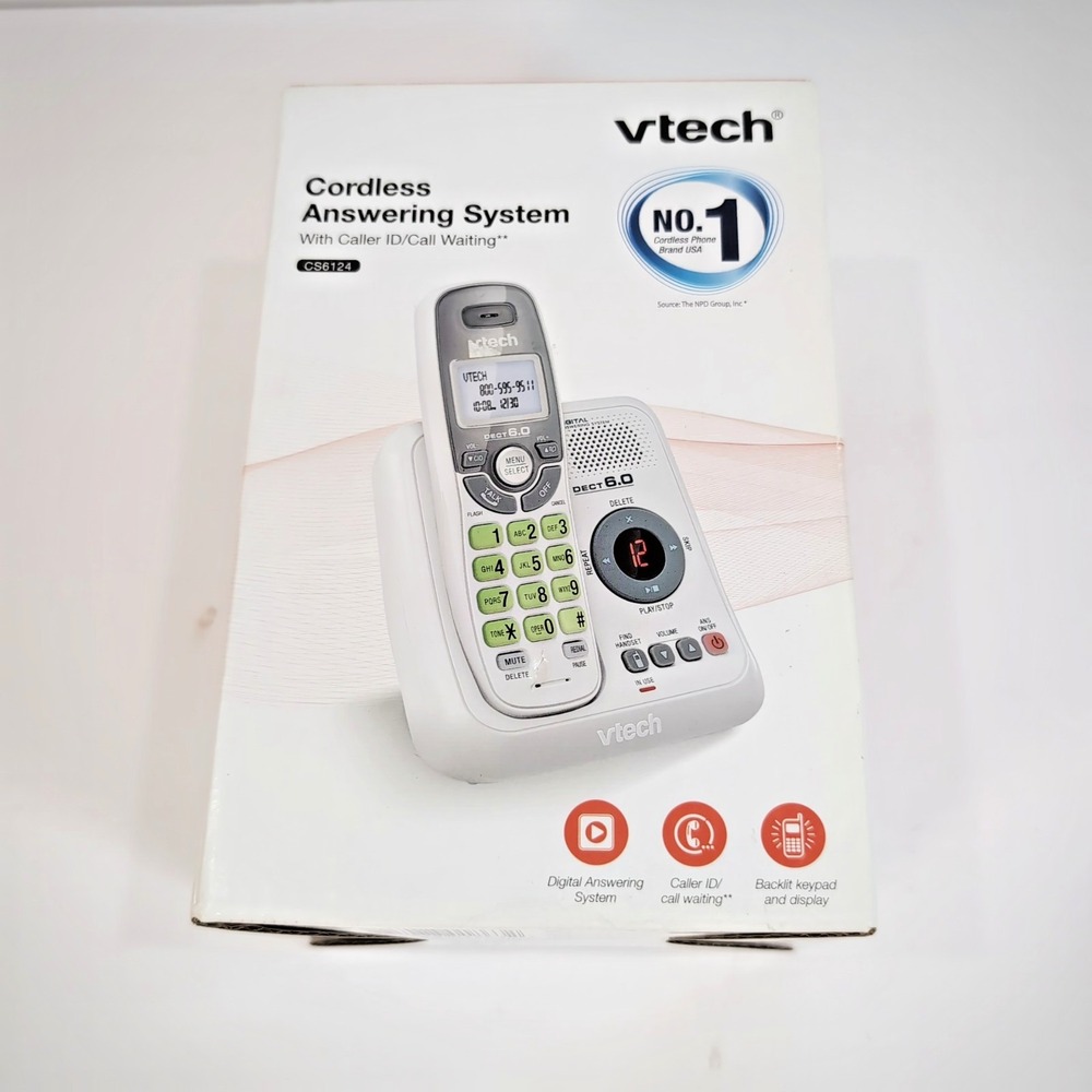 VTech® 1-Handset DECT 6.0 Cordless Phone System for Landline Digital Answering